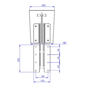 Trem Aluminium Outboard Motor Bracket - Plastic Pad - upto 8HP 