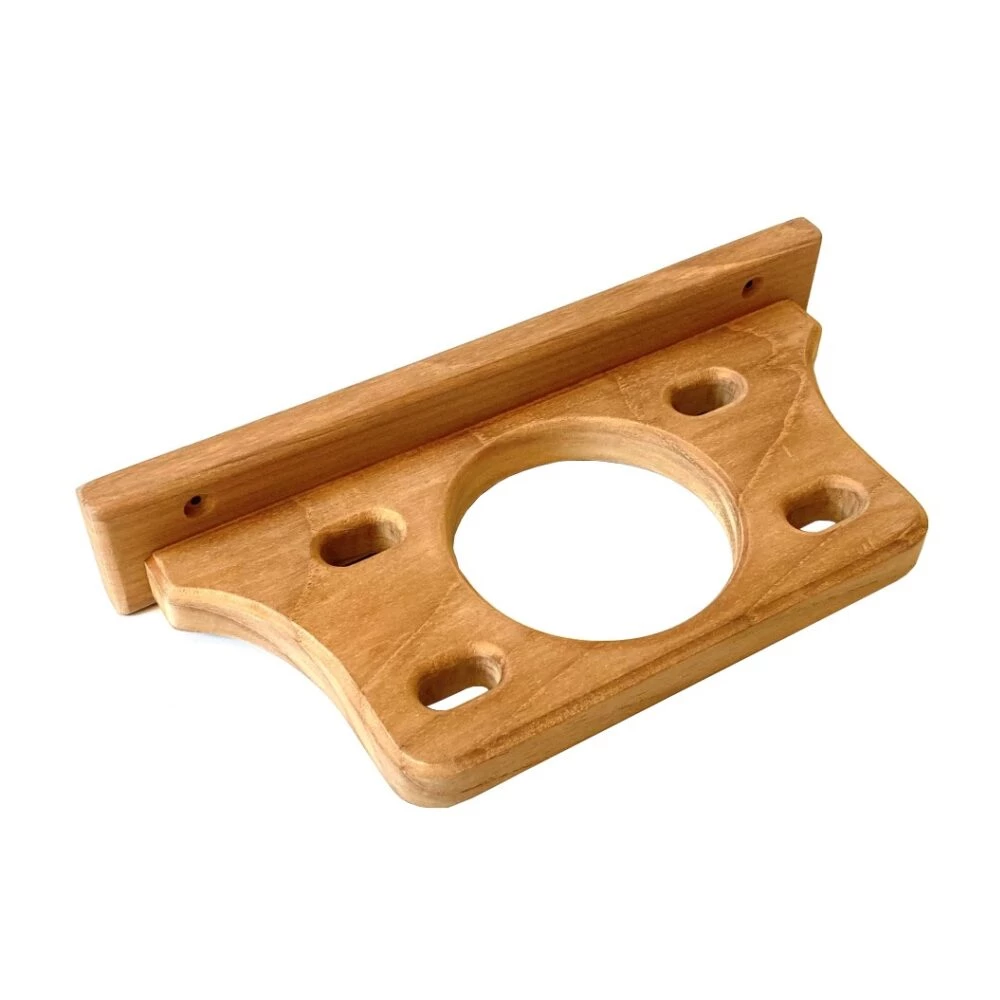 Force 4 Teak Glass & Toothbrush Rack