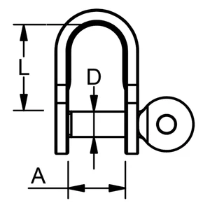 Force 4 Stainless Steel Strip Dee Shackle (2pk) 