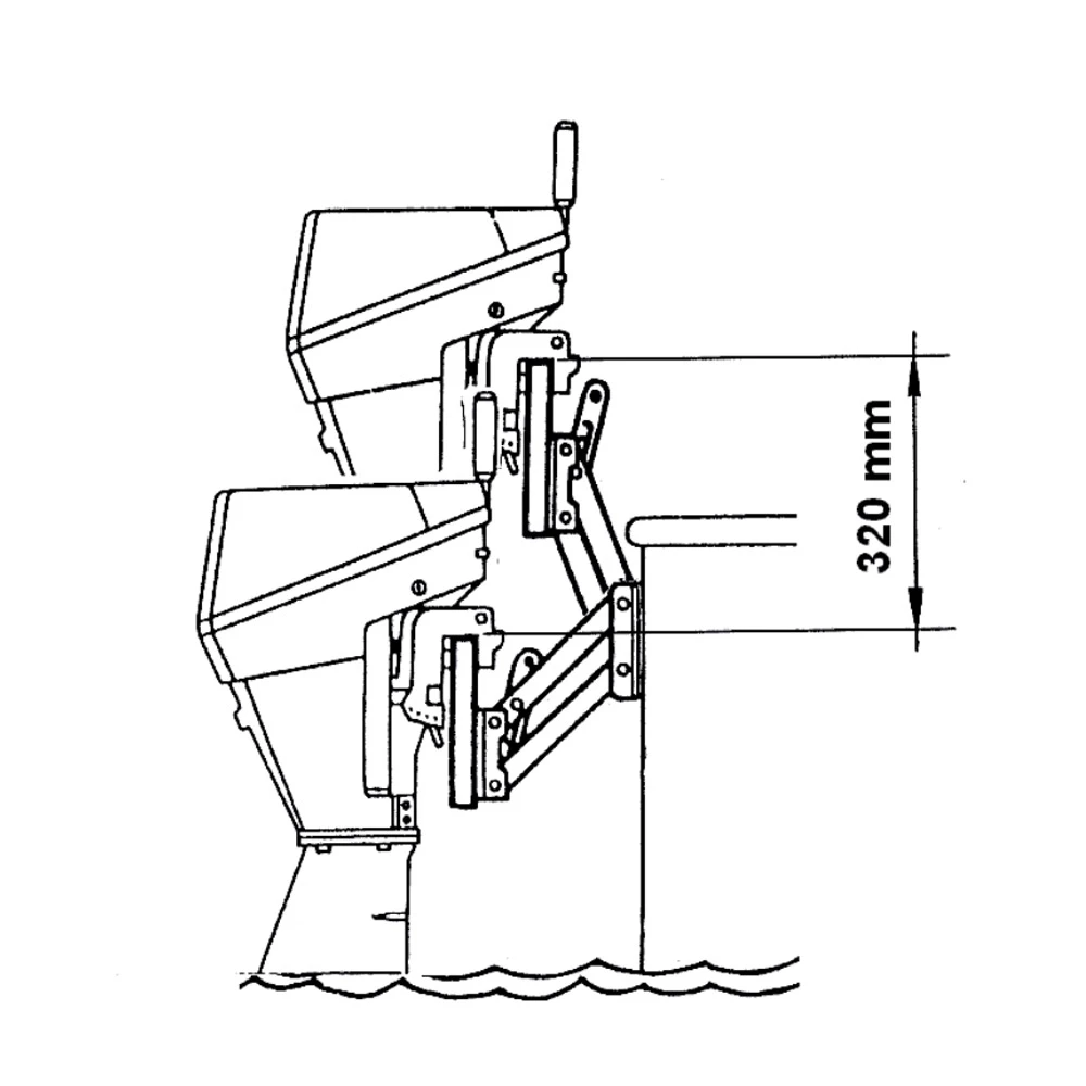 Aluminium Outboard Motor Bracket - Wood Pad - upto 6HP