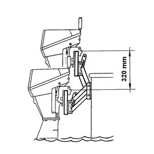 Force 4 Aluminium Outboard Motor Bracket - Wood Pad - upto 6HP