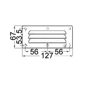 Force 4 Stainless Steel 3 Louvre Vent 127x67mm 