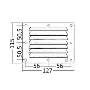 Force 4 Stainless Steel 6 Louvre Vent 127x115mm