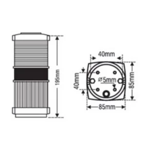 Lalizas 20m Tri-Colour & Anchor Nav Light (Black) 