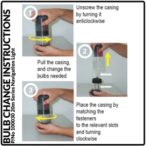 Lalizas 20m Tri-Colour & Anchor Nav Light (Black) 