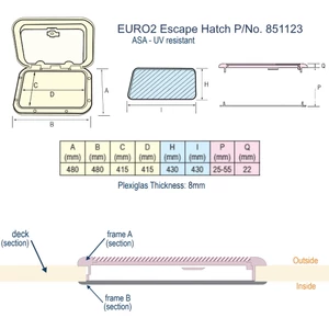 Nuova Rade Euro 2 Escape Hatch 48x48cm 