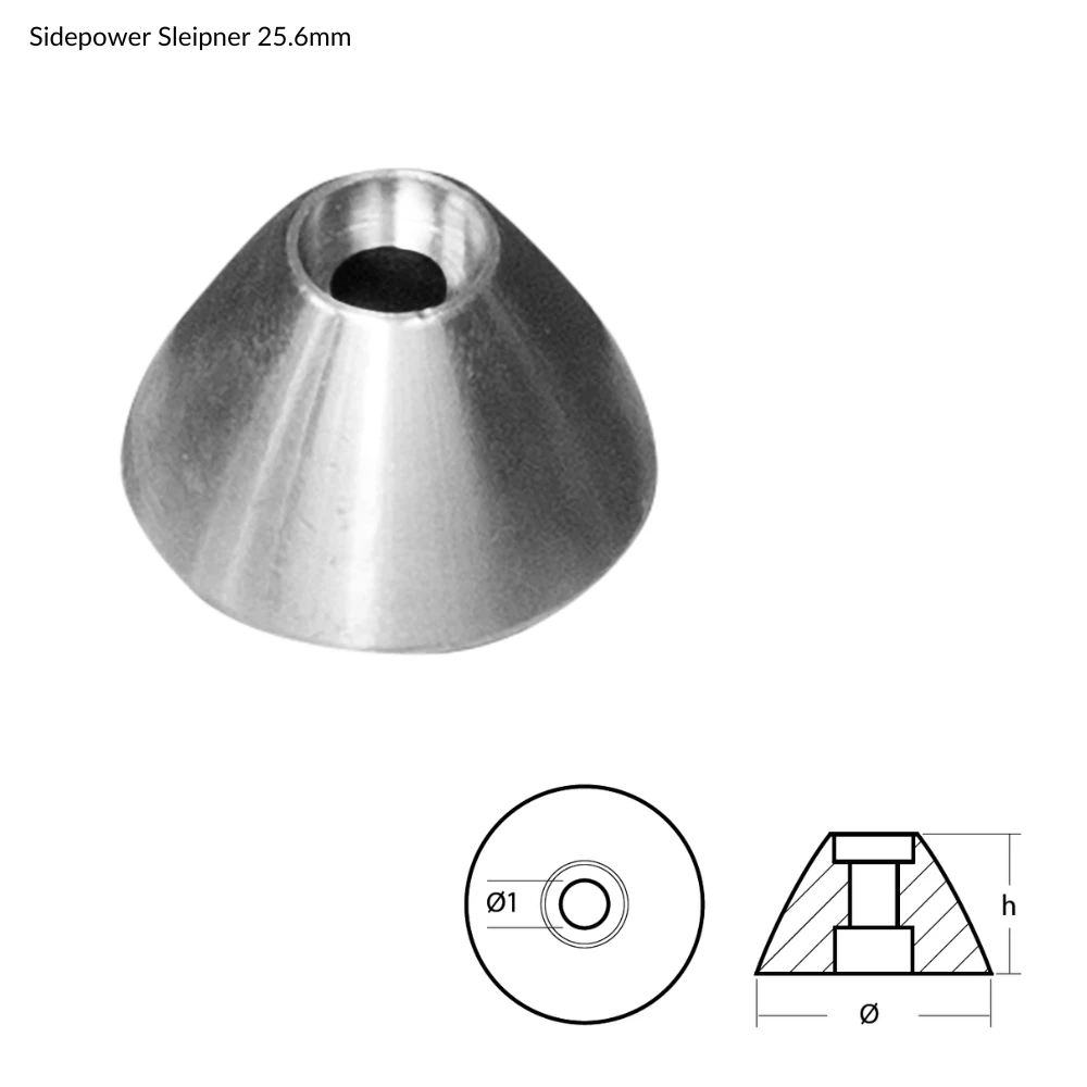 Tecnoseal Sidepower Sleipner Bow Thruster Anodes - Zinc 