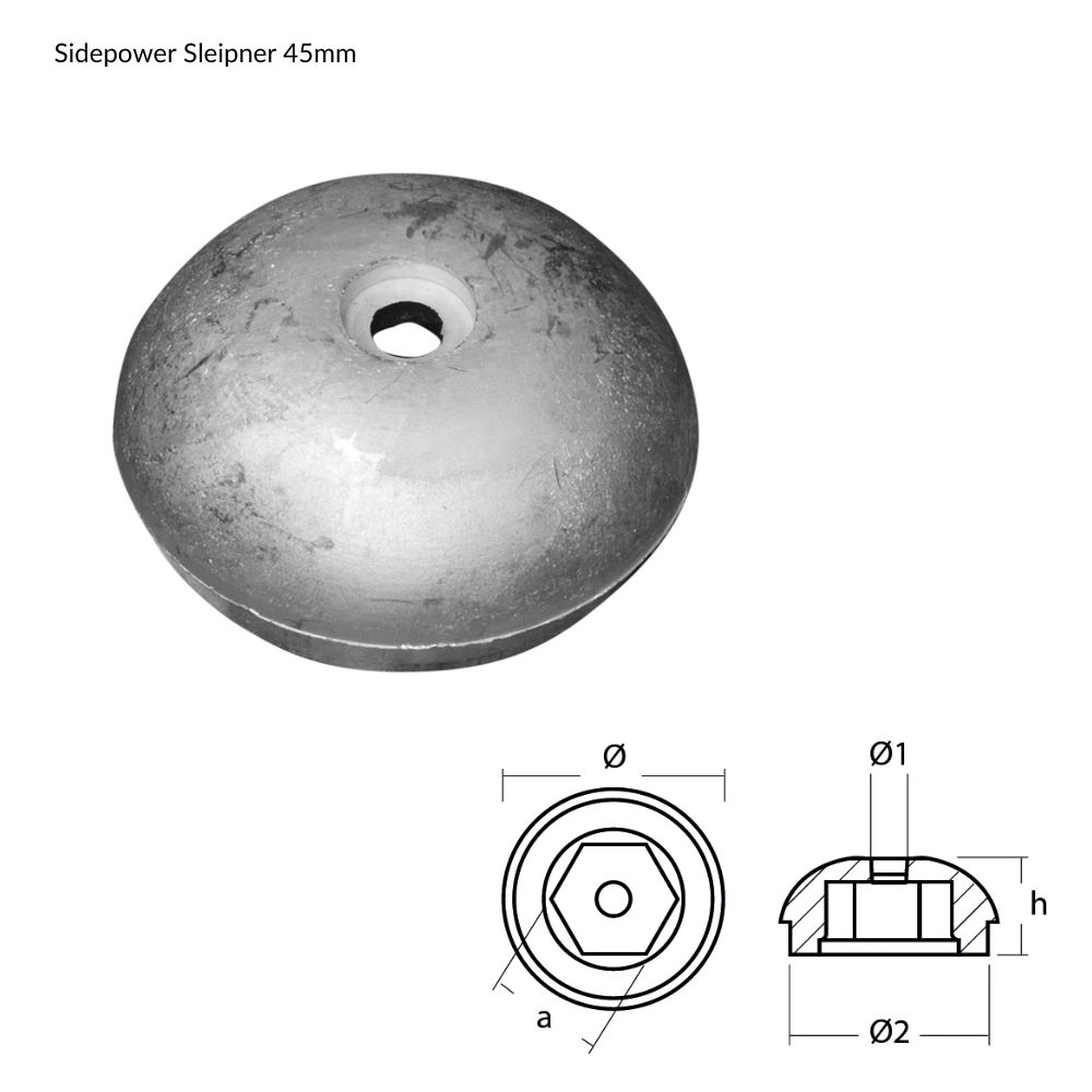 Sidepower Sleipner Bow Thruster Anodes - Zinc