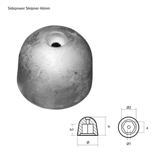 Tecnoseal Sidepower Sleipner Bow Thruster Anodes - Zinc 