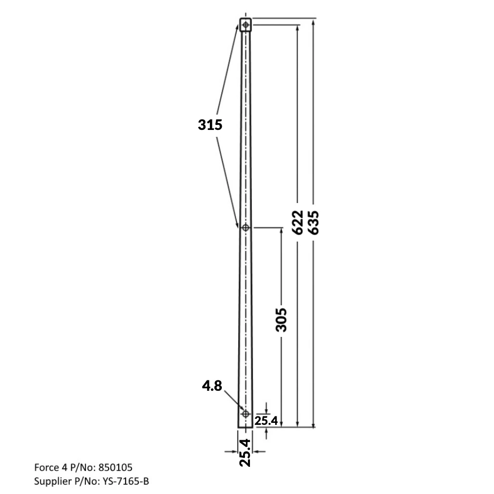 Tapered Stanchion 635mm