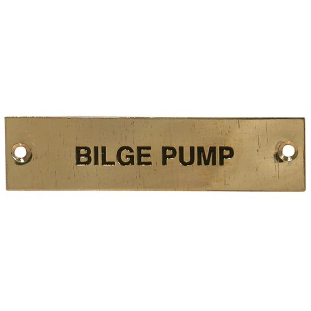 Force 4 Brass Label - Bilge Pump - 75 x 19mm