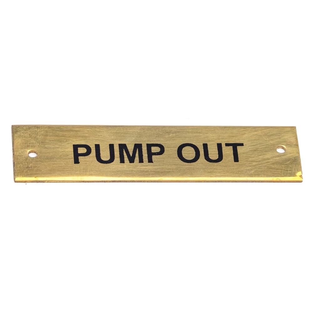 Force 4 Brass Label - Pump Out - 57 x 12mm 