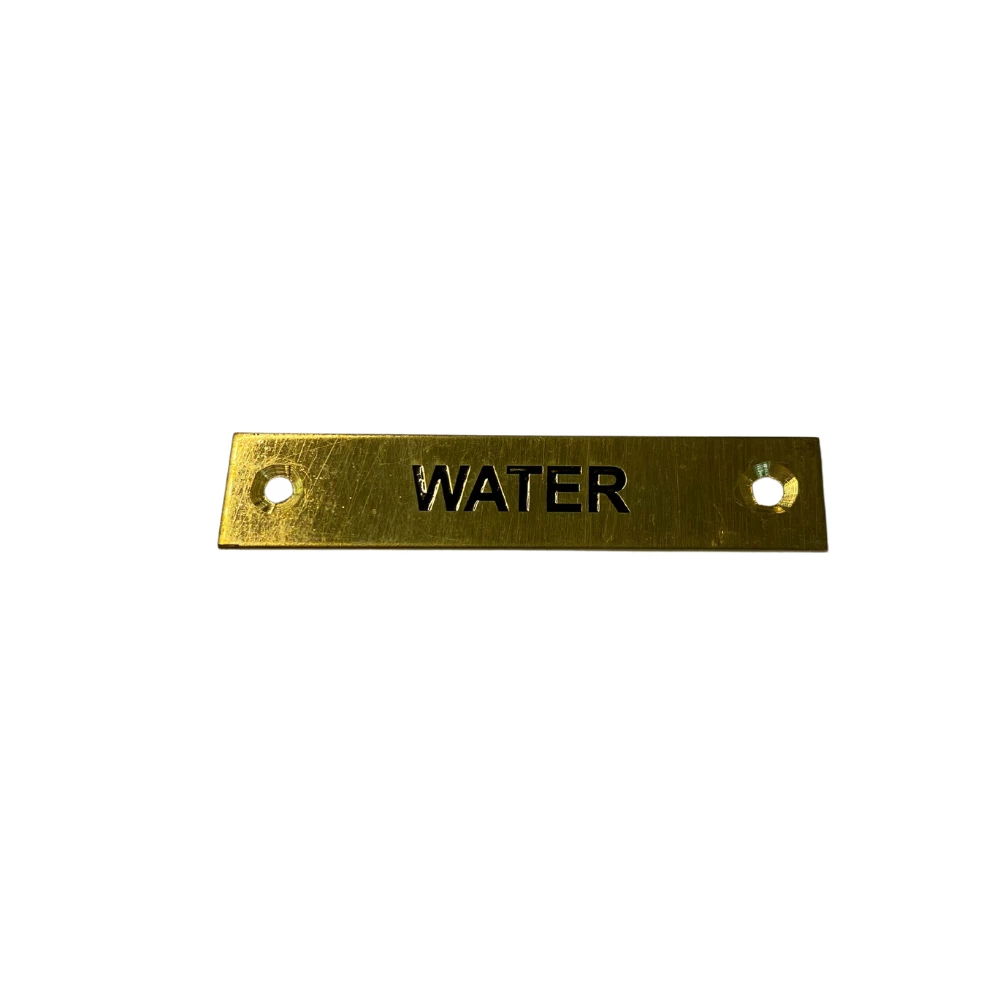 Brass Label - Water - 57 x 12mm