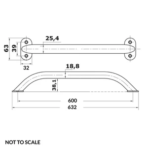Osculati Oval Section Stainless Steel Handrail 600mm 