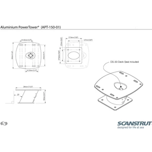 Scanstrut Aluminium PowerTower 150mm APT-150 Black