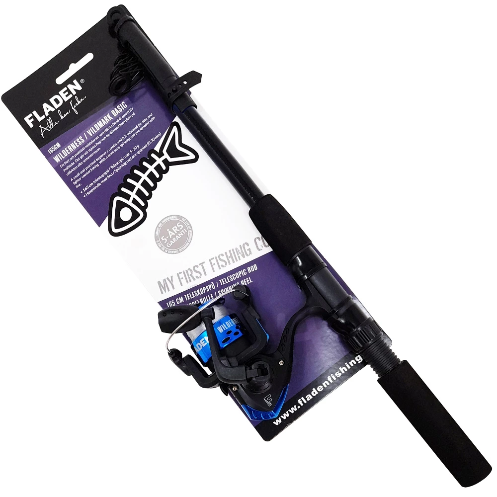 Fladen Wilderness 1.65m Telescopic Fishing Rod Set 