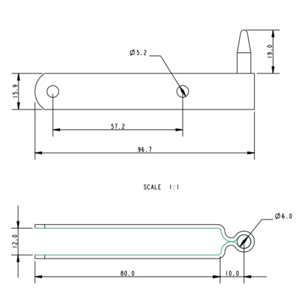 Optimist Rudder Pintle - Short Pin