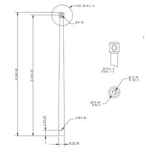 YS Alloy Tapered Stanchion 25mm x 560mm 