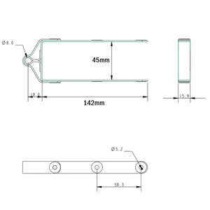 Allen Fixed Rudder Gudgeon 45mm 