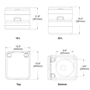 Seaflo Portable Cassette Toilet 10 Litre 