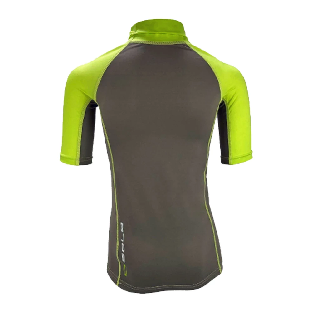  Kids Short Sleeve Rash Vest - Lime/Grey