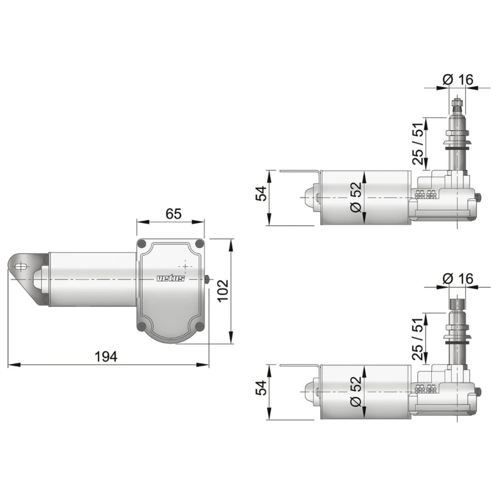 Type DIN Windscreen Wiper Motor