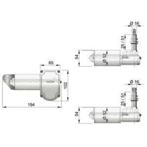 Vetus Type DIN Windscreen Wiper Motor 