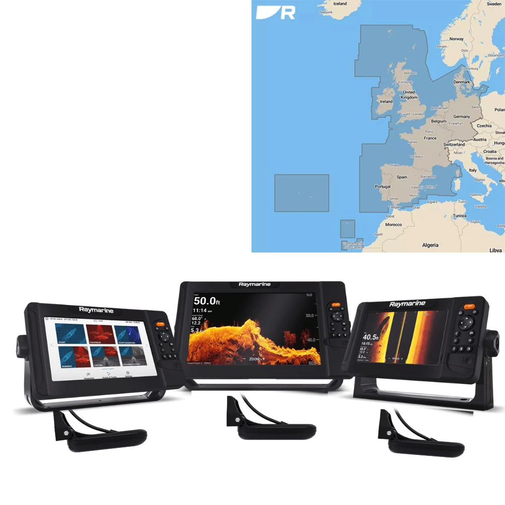 Raymarine Element HV with HV-100 Transducer and Western European Lighthouse Chart 