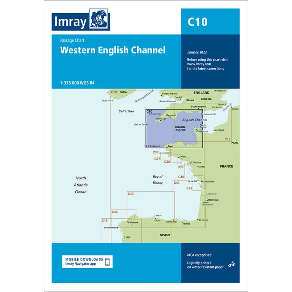 Imray C10 Western English Channel Passage Chart 