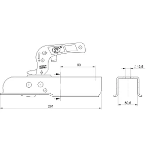 Maypole Pressed Steel 50mm Trailer Hitch Coupling 1300Kg 