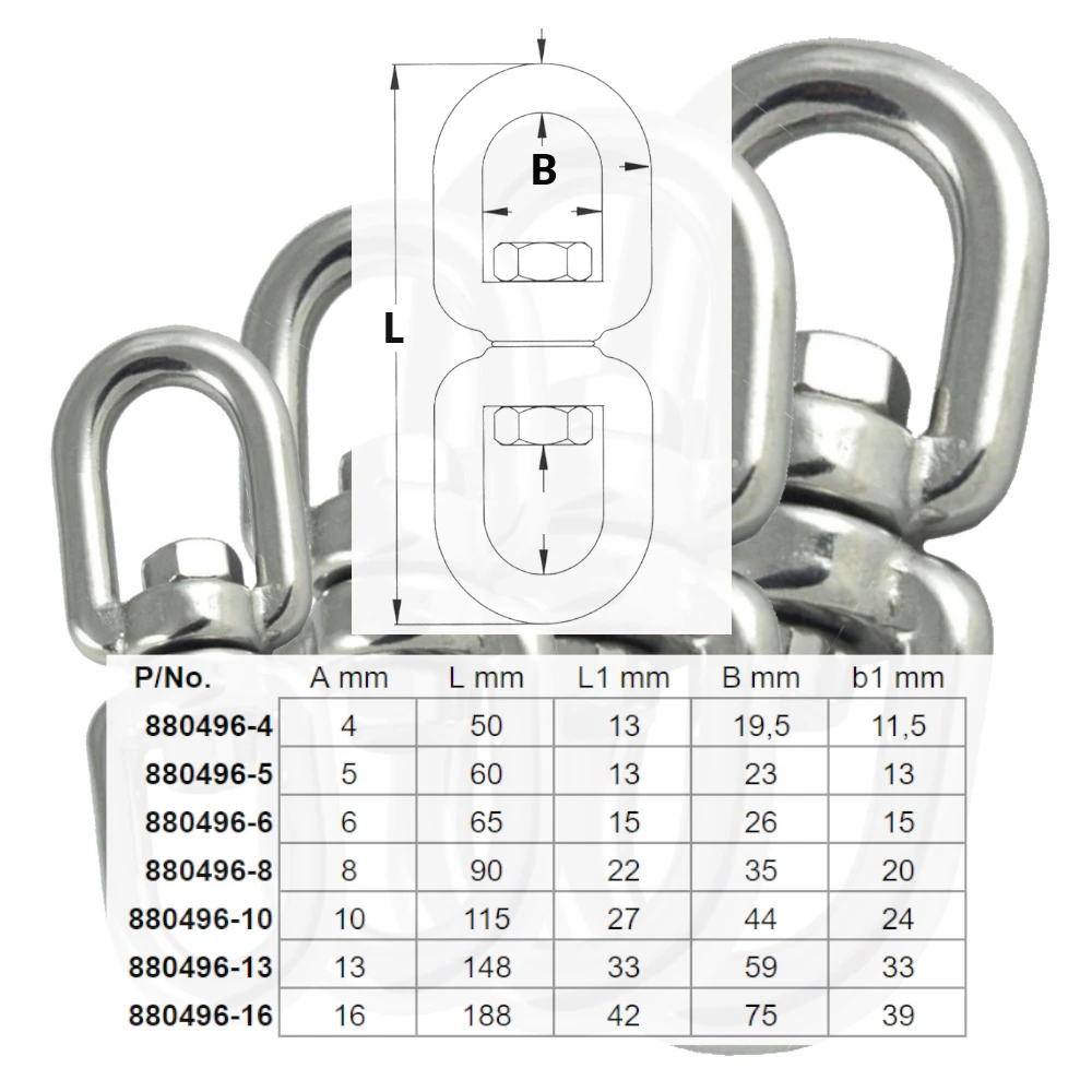 Stainless Steel Eye to Eye Swivel