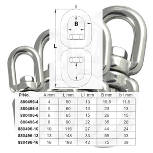 Force 4 Stainless Steel Eye to Eye Swivel 