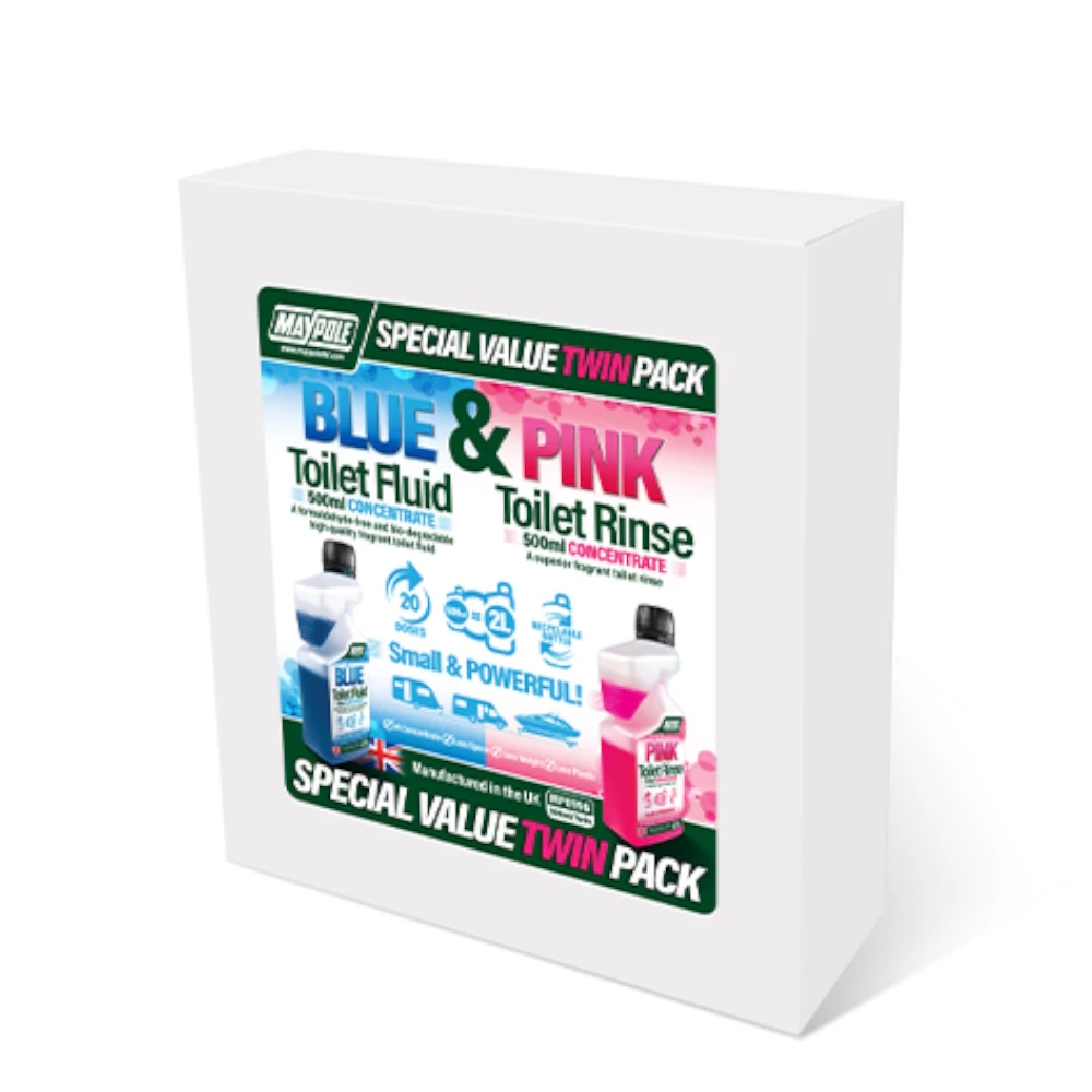 Blue & PInk Flush & Tank Toilet Additive Twin Pack