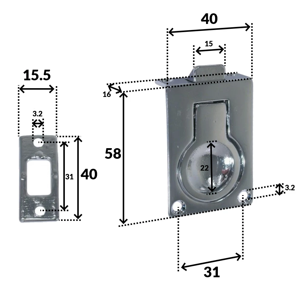 Flush Ring Spring Loaded Latch