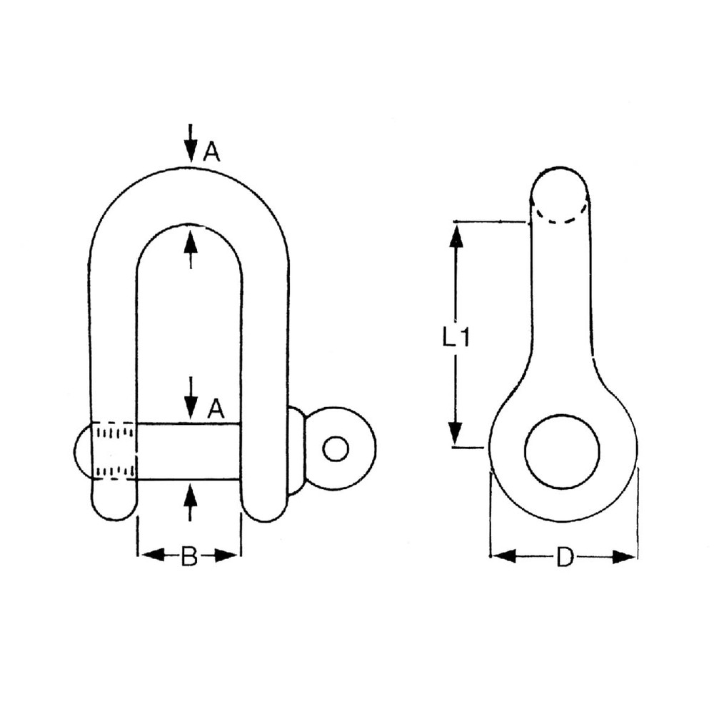 Galvanised Steel D Shackle 22mm - 1 Pack 