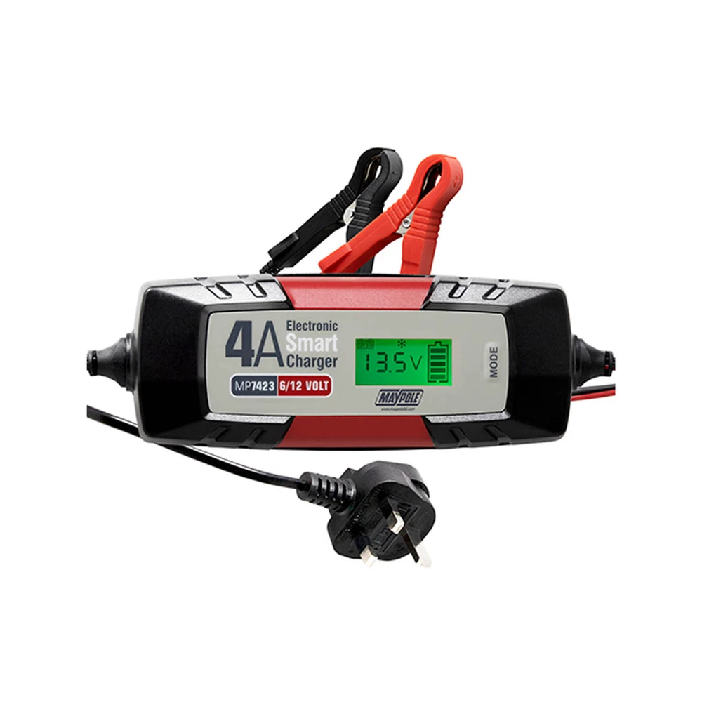 Maypole 4A 6/12V Electronic Smart Battery Charger