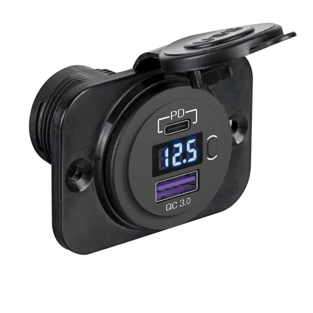 Osculati USB A & C Panel with Volt Meter 
