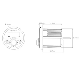 Aquatic AV GP1 Gauge Size Marine Bluetooth Stereo & Speakers 