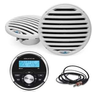Aquatic AV GP1 Gauge Size Marine Bluetooth Stereo & Speakers 