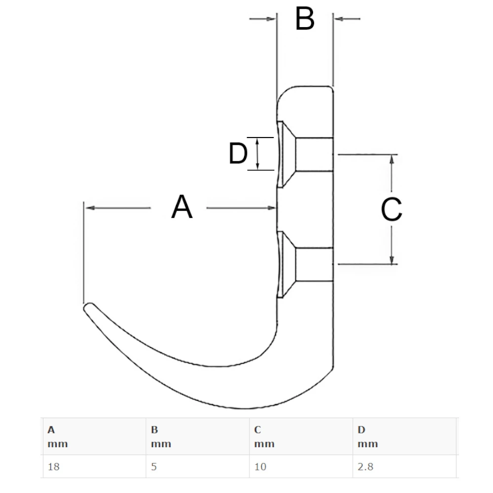Stainless Steel Wide Coat Hook Small