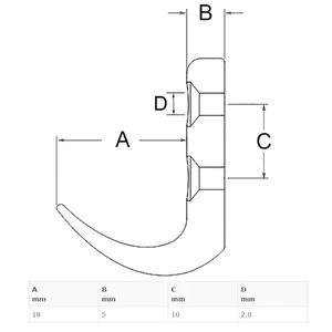 ProBoat Stainless Steel Wide Coat Hook Small 