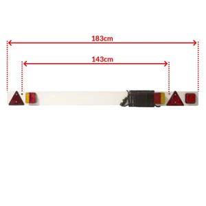 Force 4 LED Trailer Lighting Board 183cm with Fog Lamp & 10m Cable