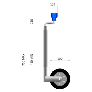 Maypole Jockey Wheel 42mm 