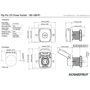 Scanstrut Flip Pro 12V Power Socket 