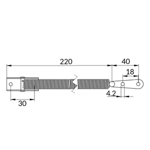 Force 4 Sprung Hatch Stay 220mm