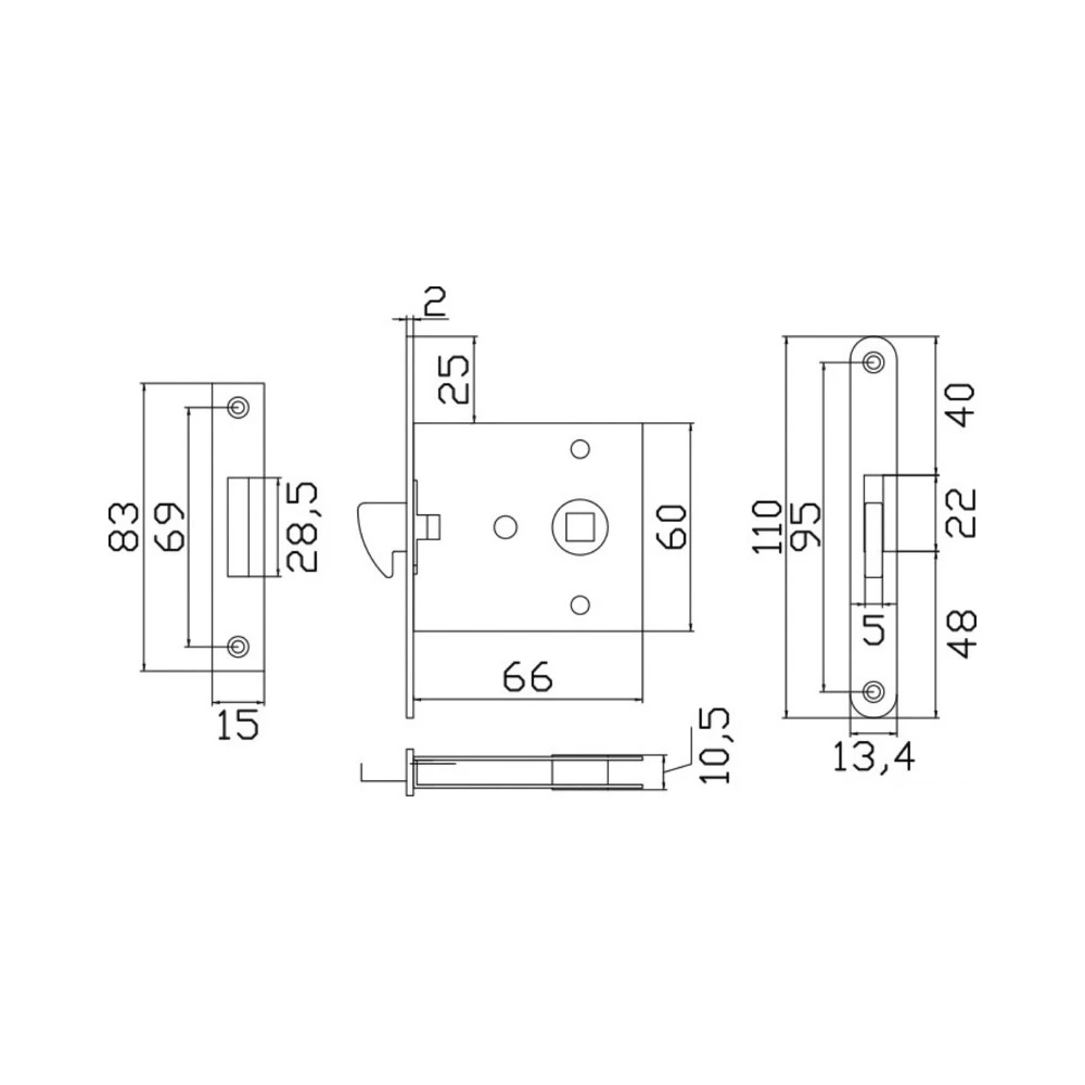 Flush Lock for Sliding Doors