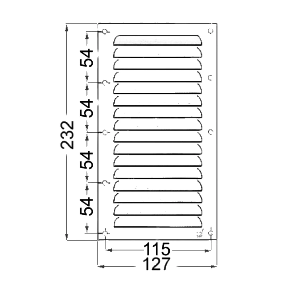 Stainless Steel Louvre Vent 232x127mm