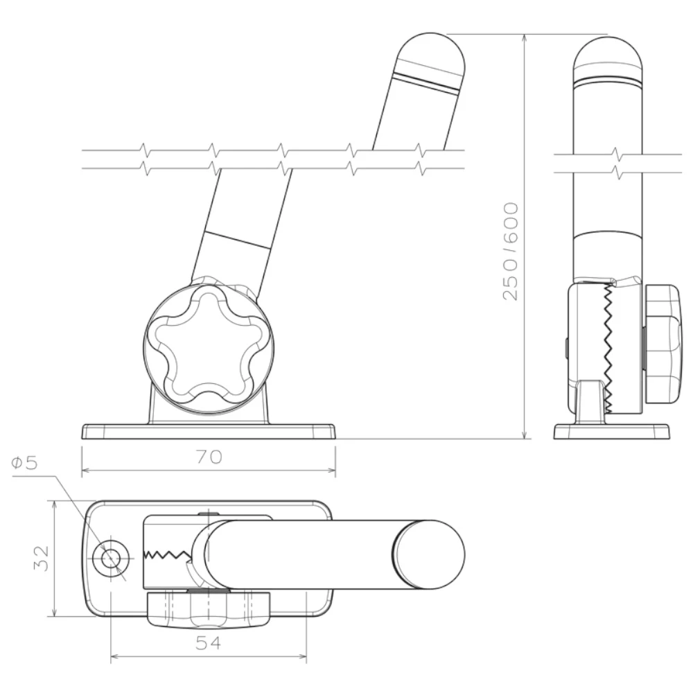 Micro LED Folding Pole Navigation Light - Black