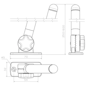 Lalizas Micro LED Folding Pole Navigation Light - Black 
