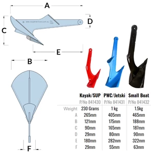 Cooper Anchors Cooper Nylon SUP/Kayak Anchor 230g 